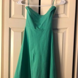 Express strapless mini/skater dress in turquoise